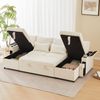 4-Sitzer Wohnlandschaft 272 x 131 x 84 cm aus Chenille & Cord mit Schlaffunktion und Stauraum Bild 2