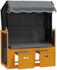vidaXL Strandkorb mit Dach Poly Rattan & Massivholz Schwarz Anthrazit 318658 Bild 4