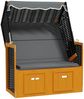 vidaXL Strandkorb mit Dach Poly Rattan & Massivholz Schwarz Anthrazit 318658 Bild 2
