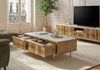 Couchtisch Mango 120x60x45 hellbraun geölt / Marmor weiß MIAMI #110 Bild 4