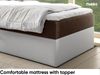 MEBLINI Kinderbett mit Bettkasten GARETH 1 90x200 Links – H3/Braun Samt Gepolstert Einzelbett mit Matratze - Polsterbett mit Stauraum - Bett mit Kopfteil – Stauraumbett Bild 4
