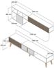 Dmora Wohnzimmermöbel Ostro, Modulares Wohnzimmerset, Mehrzweck-Wohnzimmermöbel, Moderner TV-Schrank, 180x35h40 cm, Walnuss und Weiß Bild 3