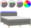 Boxspringbett mit Matratze & LED Stoff Dunkelgrau 140x200 cm Bild 2