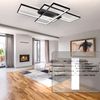 ZMH LED Deckenlampe Wohnzimmer Deckenleuchte - 100cm Dimmbar Wohnzimmerlampe Modern Schwarz Schlafzimmerlampe 88W Geometrisch Multifunktional Deckenbeleuchtung für Schlafzimmer Flur Büro und Balkon Bild 3