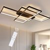 ZMH LED Deckenlampe Wohnzimmer Deckenleuchte - 100cm Dimmbar Wohnzimmerlampe Modern Schwarz Schlafzimmerlampe 88W Geometrisch Multifunktional Deckenbeleuchtung für Schlafzimmer Flur Büro und Balkon Bild 1