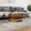 Couchtisch, Sofatisch mit LED-Leuchten Altholz-Optik 50x50x40 cm Bild 4