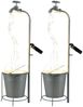 2er Set LED Solar Wasserhahn mit Eimer, silber, 30x LED, H 62 cm Bild 2