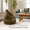 Green Bean® Sitzsack mit Rückenlehne 60x60x90cm - Indoor Sitzkissen 220L Füllung Kuschelig Waschbar - Olivgrün Bild 3