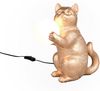 Besondere LED Tischleuchte Katzenlampe Gold, Höhe 30cm Bild 2