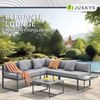 Juskys Gartenmöbel Lounge St. Tropez - 4 Personen Sitzecke - Set mit Tisch, Ecksofa & Kissen - Möbel für Balkon & Garten - Holz Balkonmöbel Grau Bild 4