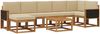 vidaXL Outdoor-Sofagarnitur mit Kissen 8 pcs Natur und Beige Polyester 3385404 Bild 2