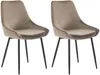 Vente-unique - Stuhl 2er-Set - Samt & Schwarzes Metall - Taupe - MASURIE Bild 2