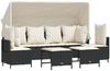 vidaXL 5-tlg. Garten-Sofagarnitur mit Kissen Schwarz Poly Rattan 3261551 Bild 2
