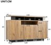Flieks Mehrzweckschrank Sideboard mit 4 Türen und verstellbarer Ablagen (1-St, 140x40x85 cm) Küchenschrank Holzschrank mit Arbeitsplatte und offenen Fächern Natur Bild 4