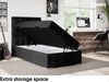 MEBLINI Boxspringbett LUKAS 80x200 cm mit Bettkasten - H3/Schwarz Samt Gepolstert Einzelbett mit Topper & Taschenfederkern-Matratze - 80x200 Links Bild 5