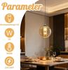 ZMH Pendelleuchte Glas Modern 1 Flammig Bernstein Esstischlampe 120CM Höhenverstellbar G9 Für Esstisch Schlafzimmer Esszimmer Bar Bild 2