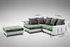 Modernes Sofa Couch Ecksofa Eckcouch in weiss Eckcouch mit Hocker - Minsk L Bild 3