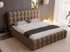 GRAINGOLD Twist Polsterbett 180x200, Doppelbett mit Bettkasten und Lattenrost, Bouclé-Stoff, Braun Bild 3