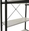 Schreibtisch mit Regal HWC-K81, Laptoptisch Bürotisch Arbeitstisch, 100x60cm Metall MDF ~ Marmor-Optik weiß Bild 5