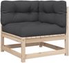 vidaXL 3-tlg. Garten-Sofagarnitur mit Kissen Massivholz Kiefer 3299268 Bild 4