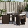 vidaXL Gartenstühle mit Kissen 4 Stk. Braun Poly Rattan 4007458 Bild 3