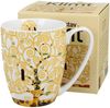 DUO ART GALLERY Klassischer Becher 360 ml TREE OF LIFE Ecru inspired by Gustav Klimt New Bone China Porzellan Bild 2