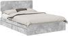 vidaXL Aufbewahrungsbett Beton Grau 150 x 200 cm Holzwerkstoff 3412265 Bild 2