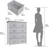 YITAHOME Kommode mit 8 Schubladen aus Stoff Hellgrau - Schlafzimmer Aufbewahrung Bild 3