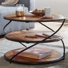 Couchtisch Sheesham Massivholz Metall Stauraum Rund 58x58x40,5cm Modern Bild 3
