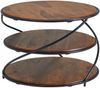 Couchtisch Sheesham Massivholz Metall Stauraum Rund 58x58x40,5cm Modern Bild 2
