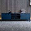 Jan Nowak Couchtisch Moderner Metalltisch Mit 2 Seitlichen Fächern & Offenem AV-Fach Robuste Stahlkonstruktion 40 kg Belastbarkeit Modell Rosaria 90 x 45 x 45 cm Marineblau Bild 2
