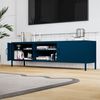 Jan Nowak Couchtisch Moderner Metalltisch Mit 2 Seitlichen Fächern & Offenem AV-Fach Robuste Stahlkonstruktion 40 kg Belastbarkeit Modell Rosaria 90 x 45 x 45 cm Marineblau Bild 3