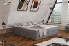 Boxspringbett Schlafzimmerbett ANTONY 140x200cm Stoff Grau inkl. Bettkasten Bild 3