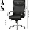 Bürostuhl BIGBOSS Bezug Kunstleder Schwarz Schreibtischstuhl bis 150 kg, XXL Design Chefsessel höhenverstellbar, Drehstuhl ergonomisch mit Armlehnen & hoher Rückenlehne, Wippfunktion Bild 3