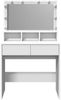 vidaXL Schminktisch mit LED-Beleuchtung Weiß 80x41x134,5 cm 848185 Bild 5