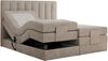 Boxspringbett mit elektrisch verstellbaren Matratzen, zwei Bettkästen und einem Topper - COMFORTO - 180 x 200 cm - Beige Stoff - H3 Bild 4