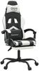 vidaXL Gaming-Stuhl mit Fußstütze Schwarz und Weiß Kunstleder 3143907 Bild 2