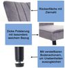 6er-Set Esszimmerstuhl HWC-K16, Stuhl Küchenstuhl, Samt Metall ~ hellgrau Bild 2