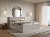 Selsey 'Softie' Boxspringbett 160x200 cm mit Topper und Stauraum, Velours wasserabweisend, Graubraun Bild 3