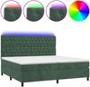 vidaXL Boxspringbett mit Matratze & LED Dunkelgrün 200x200 cm Samt 3136326 Bild 2