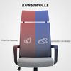 Bürostuhl ergonomisch hohe Rückenlehne – Drehstuhl Kunstwolle, höhenverstellbar, kippbar, 120 kg, für Homeoffice Bild 4