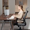 Bürostuhl ergonomisch hohe Rückenlehne – Drehstuhl Kunstwolle, höhenverstellbar, kippbar, 120 kg, für Homeoffice Bild 2