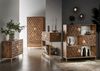 Highboard 146x115cm "Assuan" Mango & Metall goldfarbig WZ-0462 Bild 5