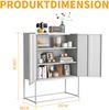 Metall-Sideboard 85 x 40 x 109 cm in Weiß – freistehender Stahlschrank mit 2 Regalböden und Magnettüren Bild 5