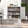 Metall-Sideboard 85 x 40 x 109 cm in Weiß – freistehender Stahlschrank mit 2 Regalböden und Magnettüren Bild 2