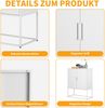 Metall-Sideboard 85 x 40 x 109 cm in Weiß – freistehender Stahlschrank mit 2 Regalböden und Magnettüren Bild 4