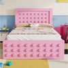 Flieks Kinderbett, Holzbett Einzelbett 90x200 cm Bausteine-Form mit Schublade Bild 3