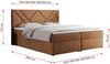 Boxspringbett, Polsterbett mit Multipocket-Matratzen und Topper, dekorativem Kopfteil, zwei Bettkästen - NEOMI - 160 x 200 cm - Orange Stoff - H3 Bild 5