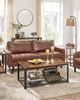 Vasagle Couchtisch, Wohnzimmertisch, Sofatisch mit großer Ablage, Beistelltisch im Industriedesign, stabil, mit Metallgestell, einfach zu montieren, Used Look, Holzoptik von Songmics LCT61X Bild 2