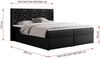 Boxspringbett, Doppelbett mit Multipocket-Matratzen und Topper, dekoratives Kopfteil - LEILA - 200 x 200 cm - Schwarz Kunstleder - H3 Bild 5